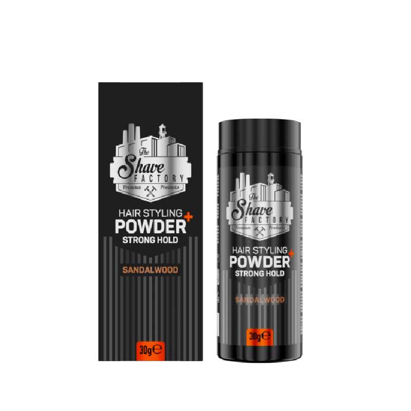 The Shave Factory SANDALWOOD Strong Hold Powder - pudr do vlasů se silnou fixací a matným vzhledem, 30 g
