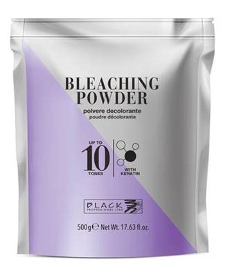POŠKODENÉ BALENIE: Black Bleaching Powder Up To 10 Tones w./ Keratin - melírovací prášok s keratínom, 500g