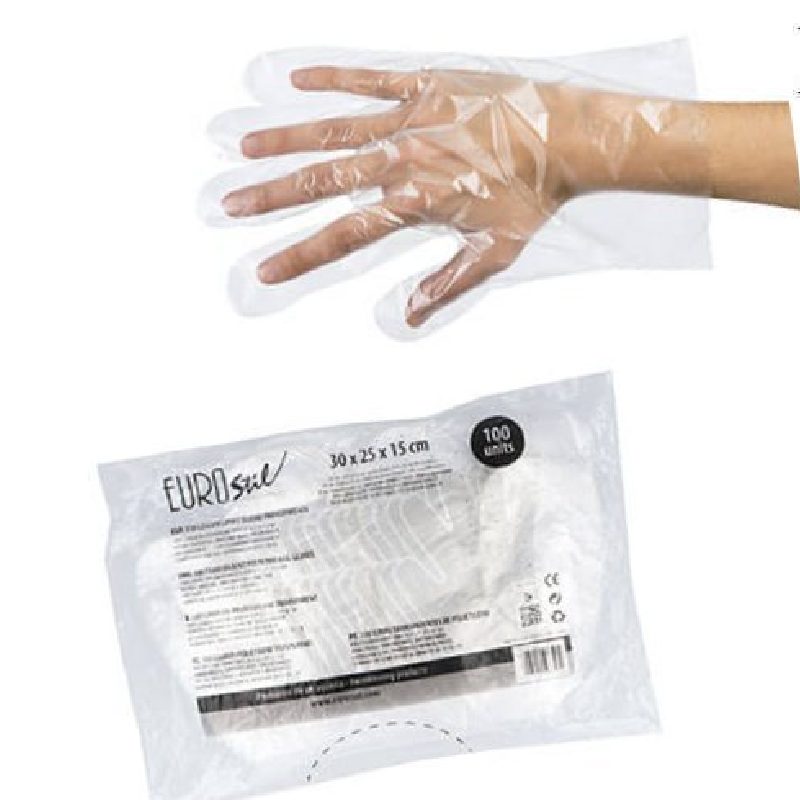 Eurostil 07304 Transparent Gloves (PVC) - jednorázové rukavice, 100 ks