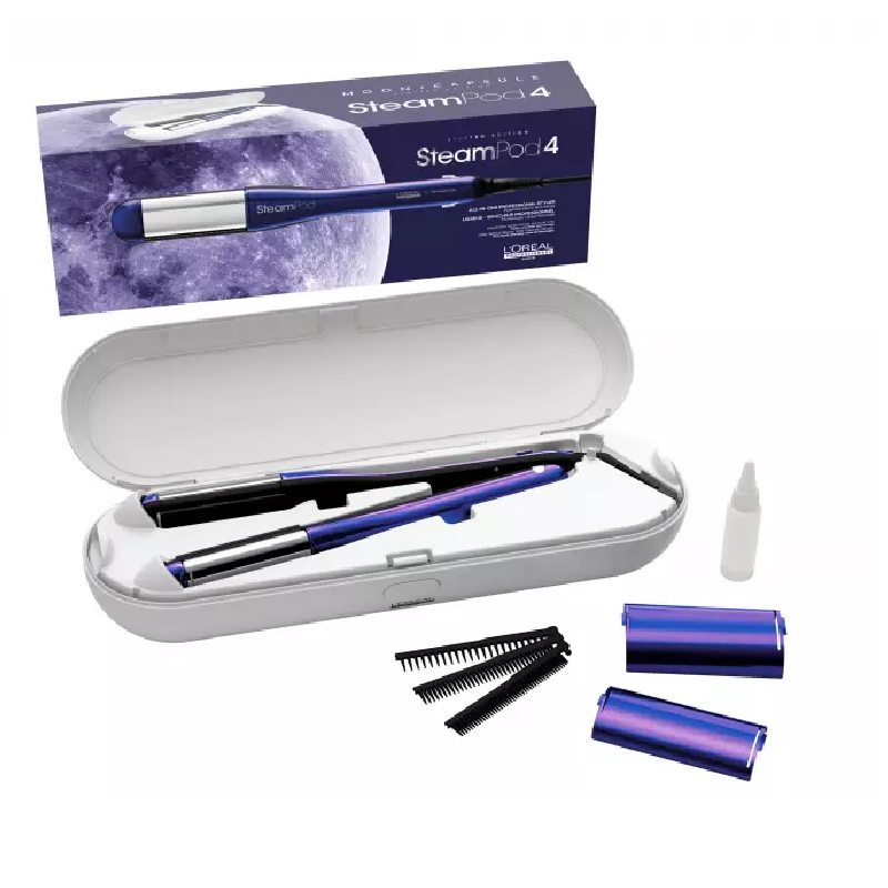 LIMITOVANÁ EDÍCIA : L'Oréal Steampod 4 Moon Capsule - profesionálna parná žehlička na vlasy + SteamPod Smoothing Treatment 3v1- sérum, 50 ml