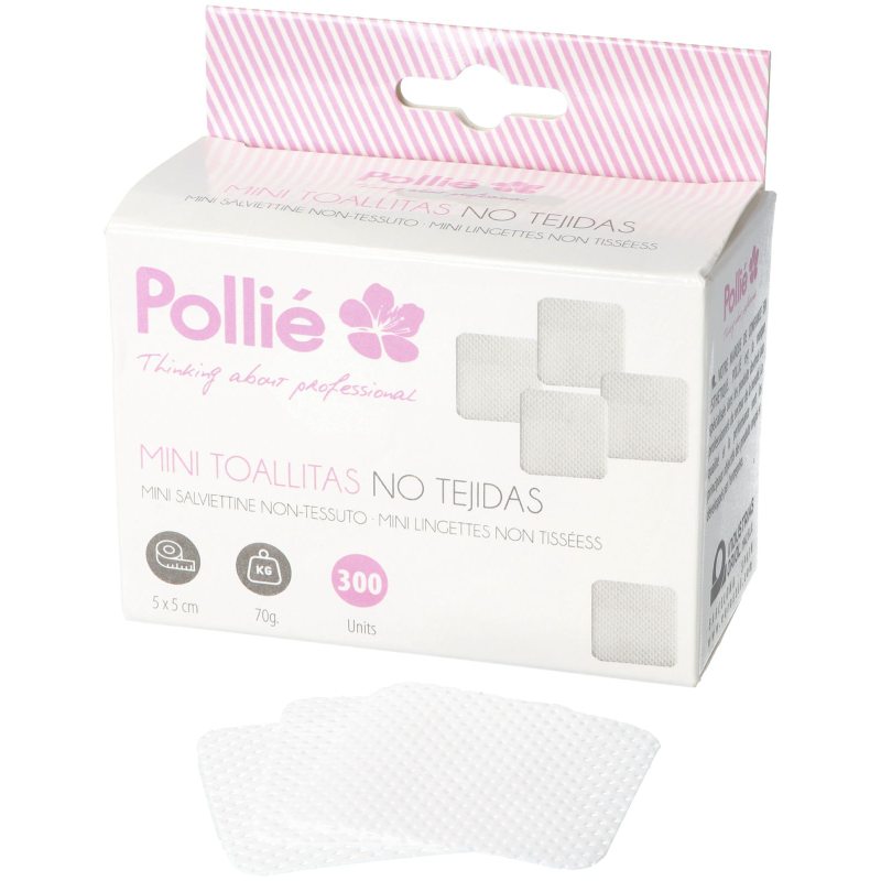 Pollie 07906 Non-Woven Mini-Wipes - mini netkané vankúšiky, 300 ks - 5x5 cm