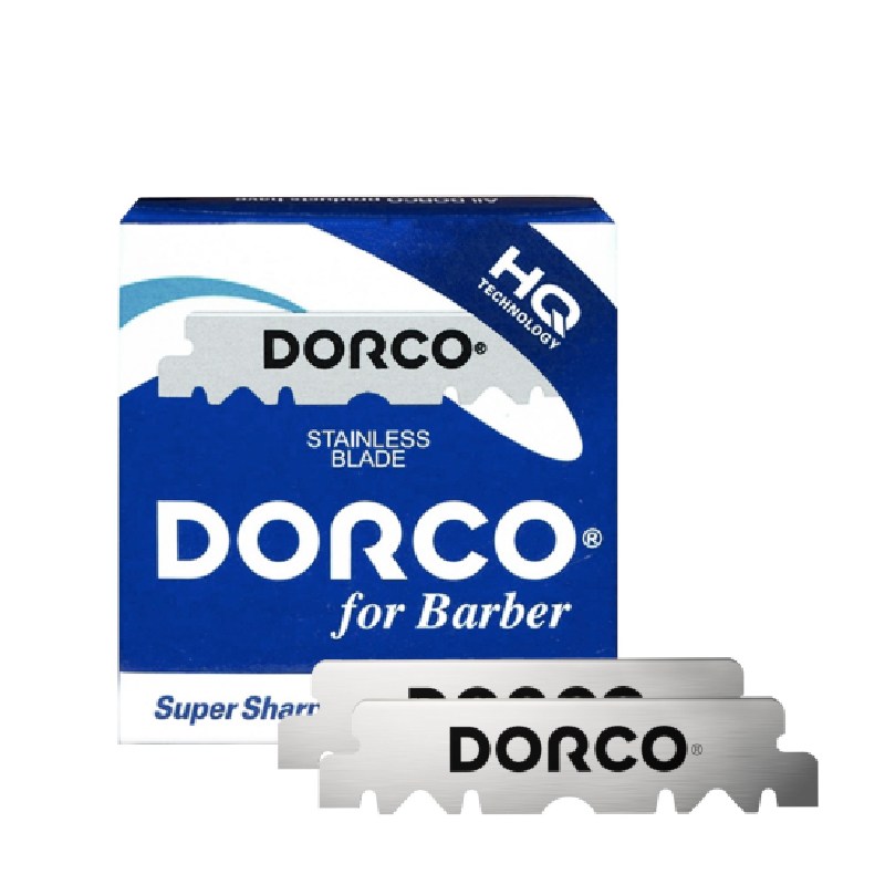 Dorco for Barber Super Sharp High Quality Blade (BLUE) - náhradní čepelky, poloviční čepel, 100 ks