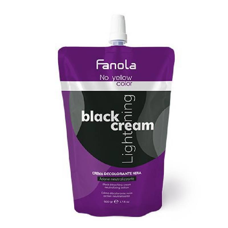 Fanola No Yellow Black Cream - odfarbovací krém s čiernym pigmentom, 500 g