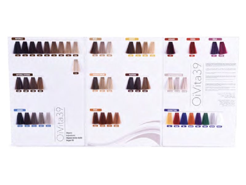 OiVita39 Hair Cream Color Ammonia, PPD a Resorcinol Free CHART - vzorkovník k bezamoniakovým farbám