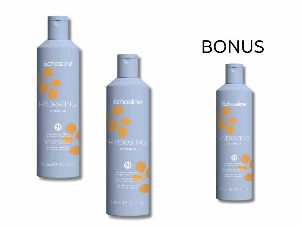 AKCE: 2+1 Echosline Hydrating Shampoo - hydratační šampon pro suché a poškozené vlasy, 300 ml
