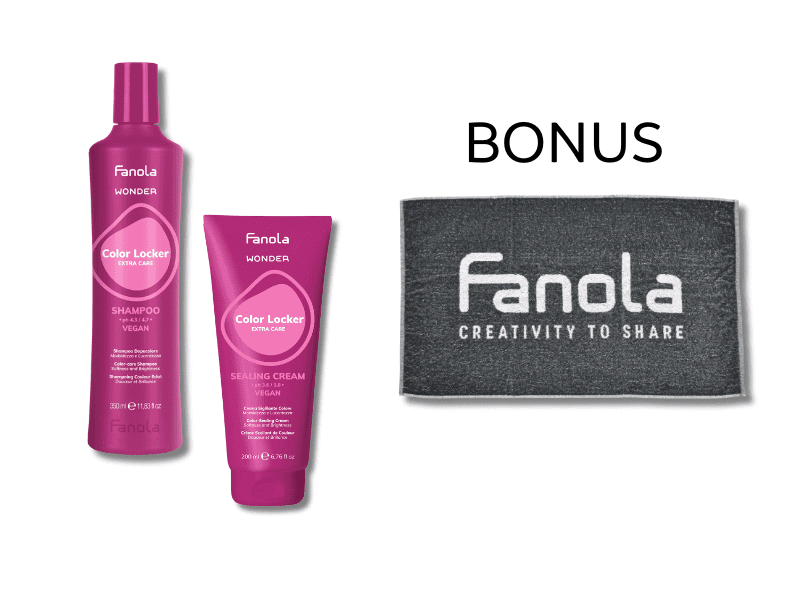 AKCE: Fanola Wonder Color Locker - pro barvené vlasy - šampon, 350 ml + uzavírací krém, 200 ml + ručník Fanola