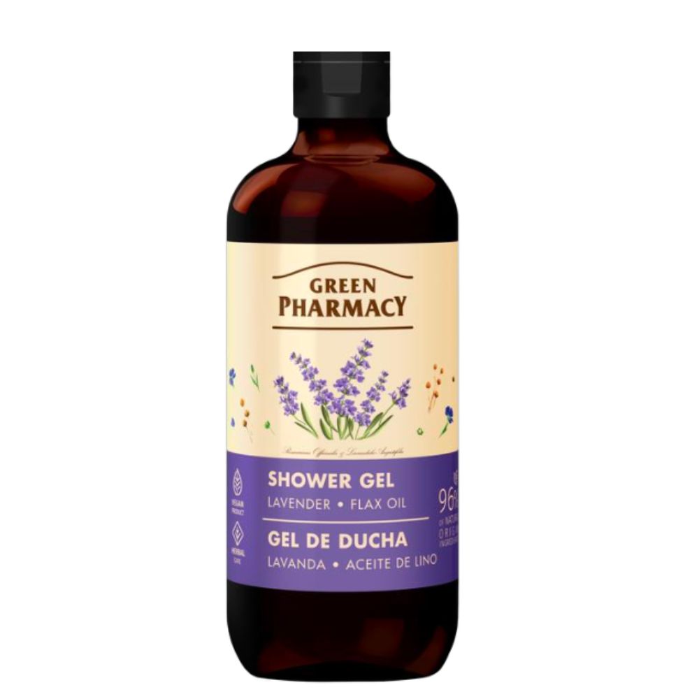 Green Pharmacy Shower Gel Lavender ● Flax Oil - sprchový gel s obsahem levandule a lněného oleje, 500 ml