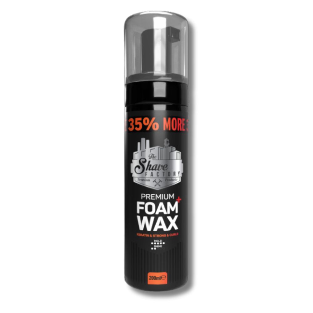 The Shave Factory Premium Foam Wax – objemový pěnový vosk na vlasy – i pro vlnité vlasy, 200 ml