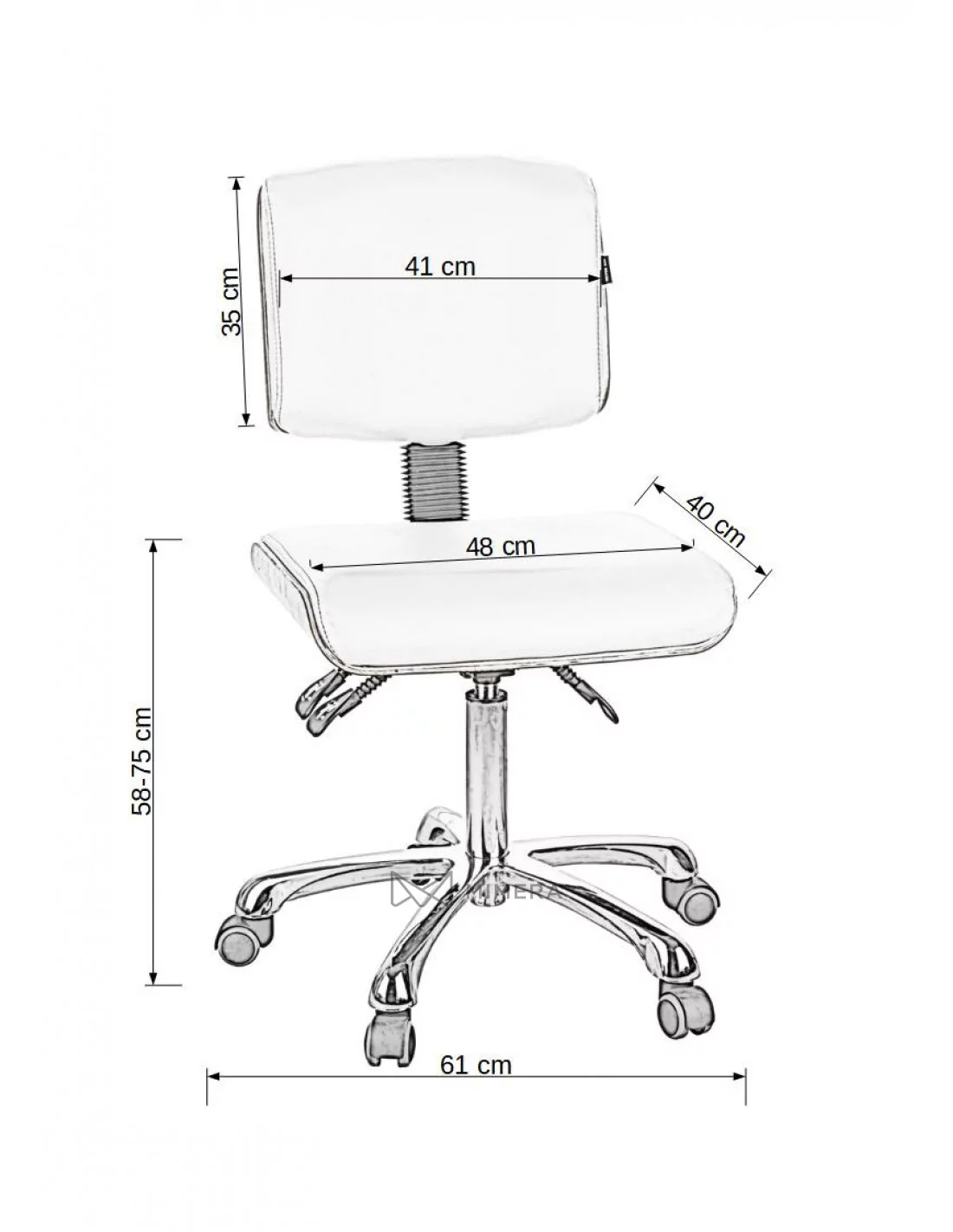 Kosmetická židle DENY TEAK - bílá