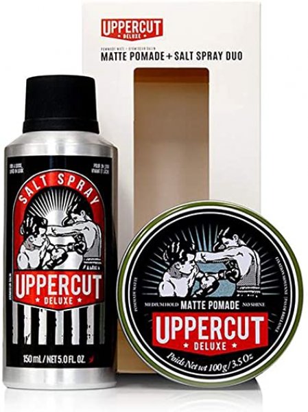 SADA: Uppercut Deluxe Matte Pomade - matná hlina, 100 g a Salt Spray - slaný sprej, 150 ml