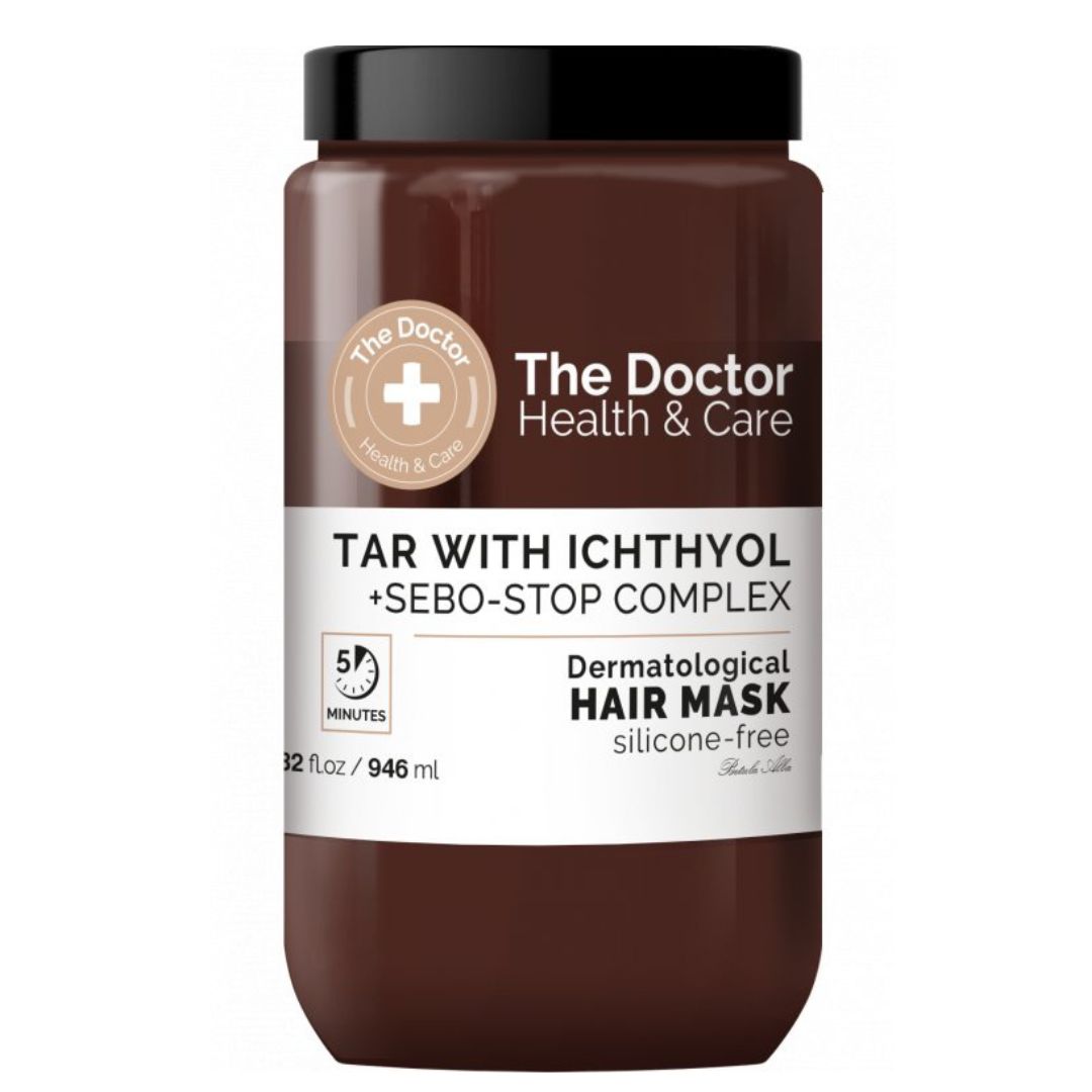 The Doctor Tar with Ichthyol + Sebo-Stop Complex Mask - maska na mastné vlasy s dechtom a ichtyolom, 946 ml