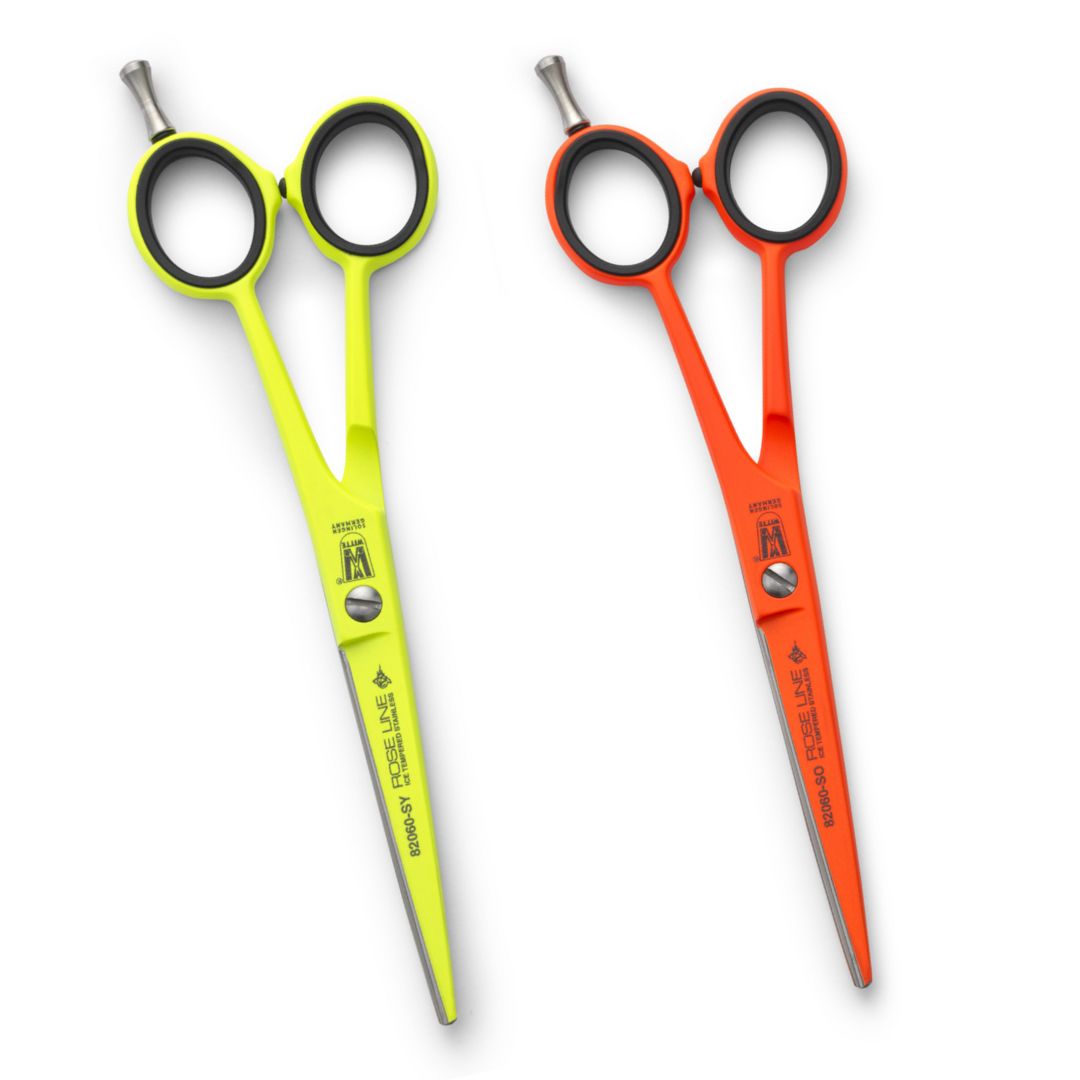 Witte Solingen Rose Line Neon Shock Scissors - profesionální kadeřnické nůžky s mikro-zoubky - neonová kolekce